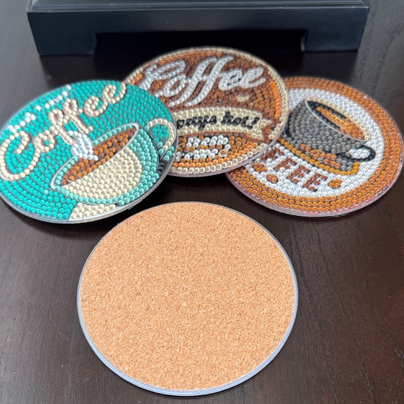 Handcrafted Coffee Bar Diamond Art Coaster Set – Set of 4 - Picture 4 of 6